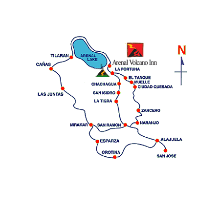 Arenal Area Map